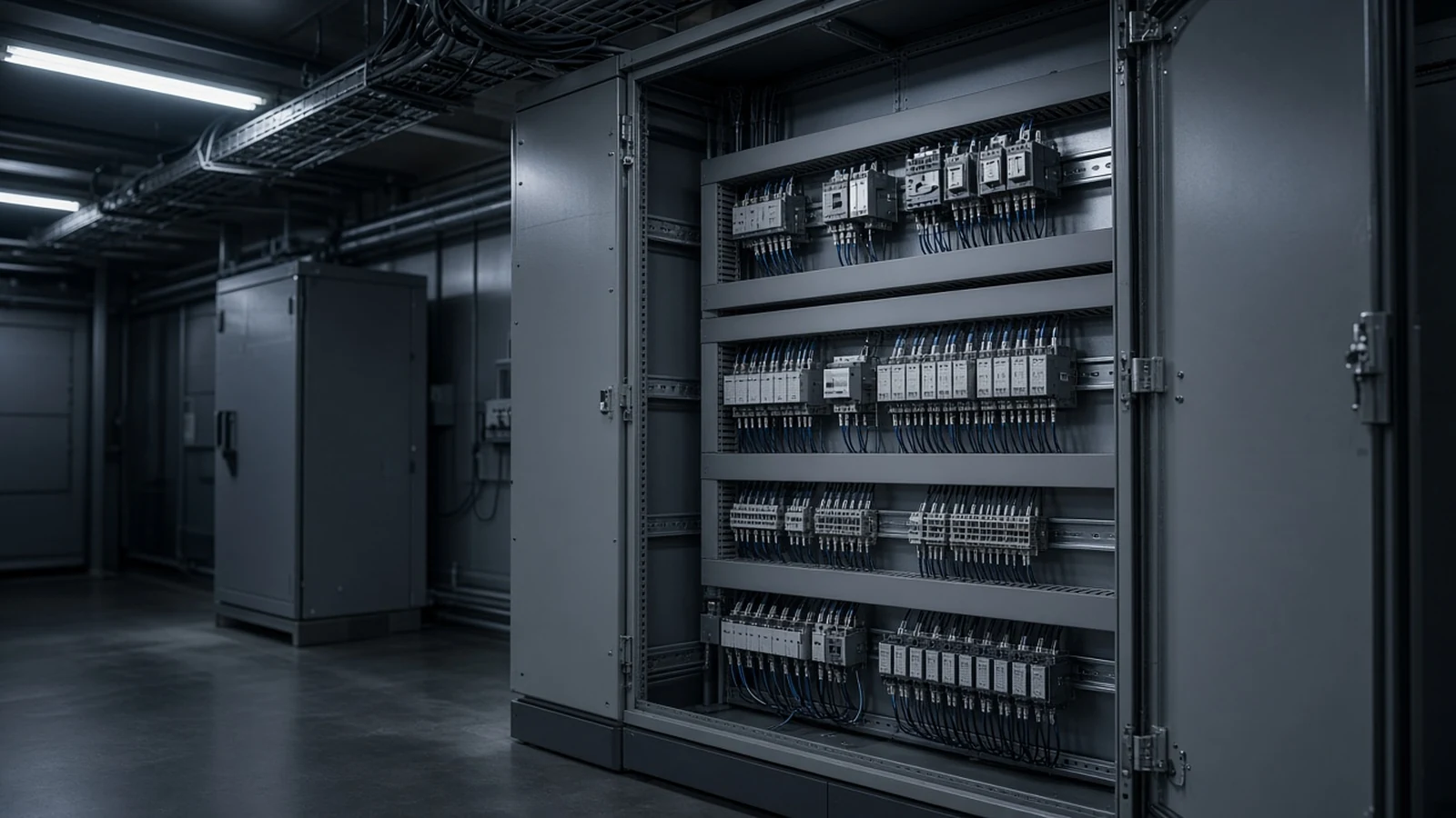 Industrial automation PLC cabinet room for partner integration